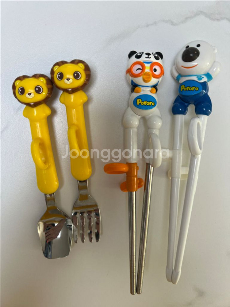 에디슨 교정용젓가락+수저포크 (새상품)--1