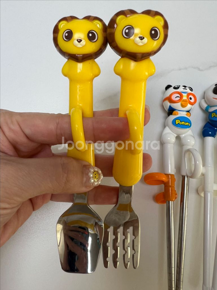 에디슨 교정용젓가락+수저포크 (새상품)--2