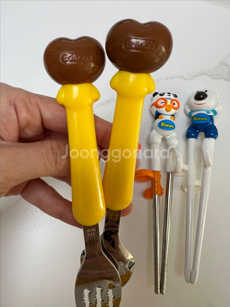 에디슨 교정용젓가락+수저포크 (새상품)--3