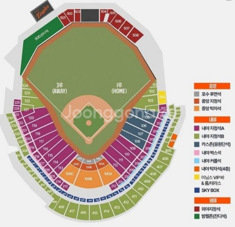 5/1 한화 VS LG 3루내야 지정석 A 시야명당--0