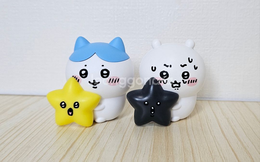 치이카와 별과 함께 피규어 일괄 검은별 하치와레--0