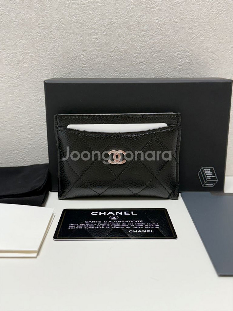 (크림)샤넬 클래식 캐비어 카드지갑--0