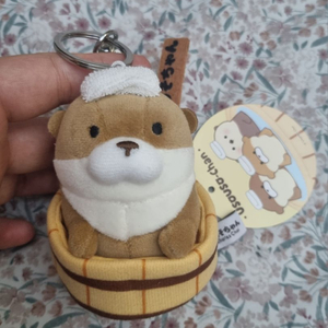 온천 우소우소짱 브라운 키링 인형 가방걸이