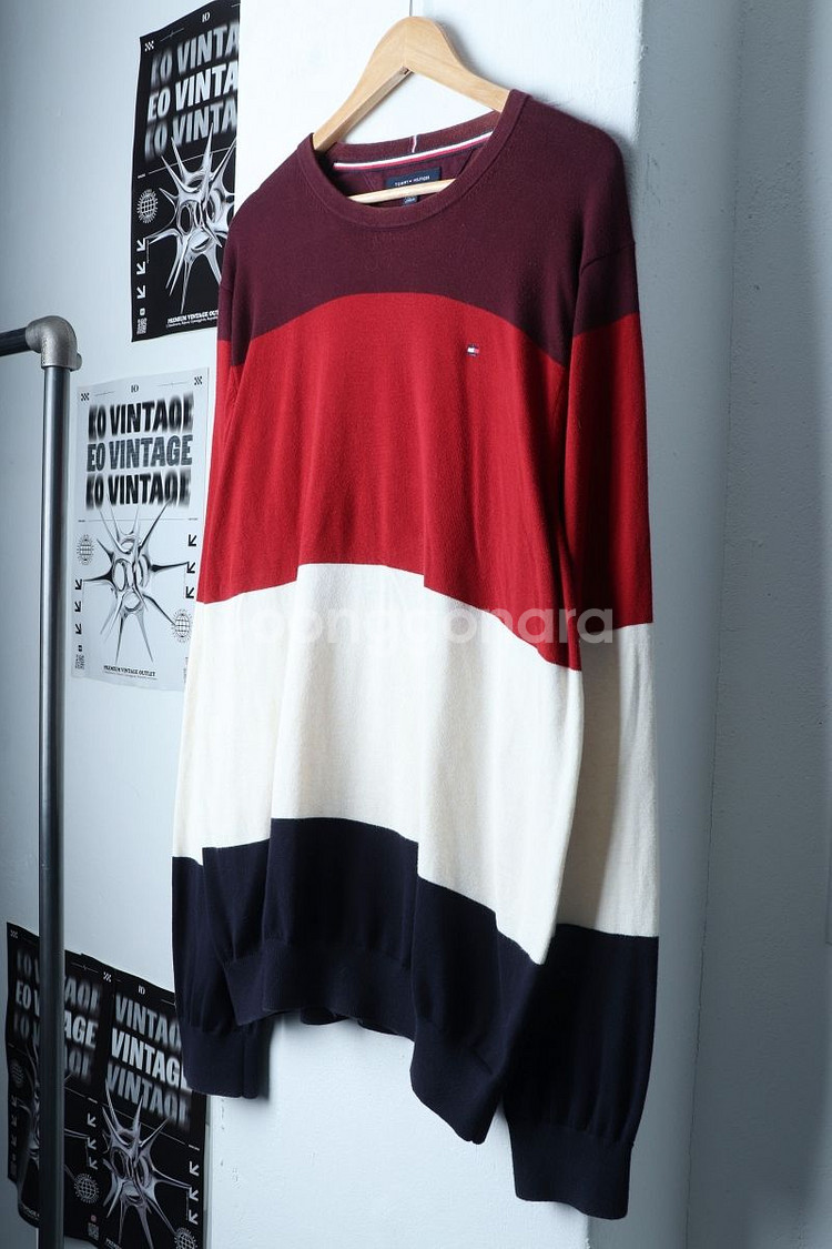 (2XL) 타미힐피거 긴팔티셔츠 이염 빅사이즈 로고--0