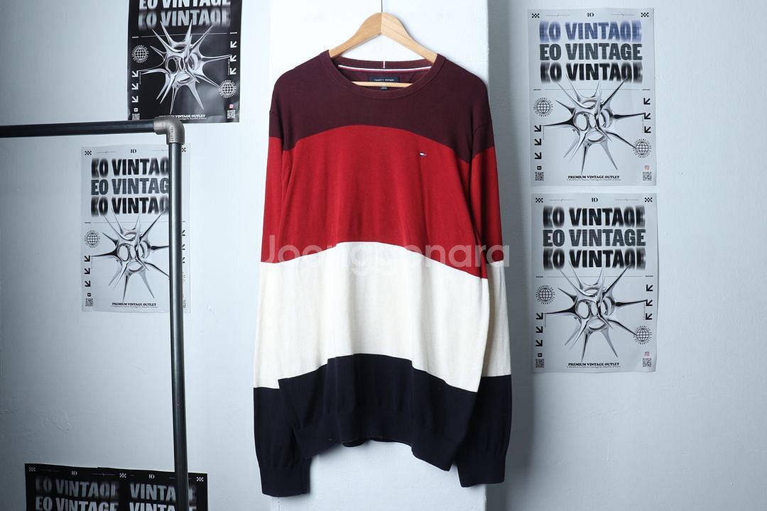 (2XL) 타미힐피거 긴팔티셔츠 이염 빅사이즈 로고--1