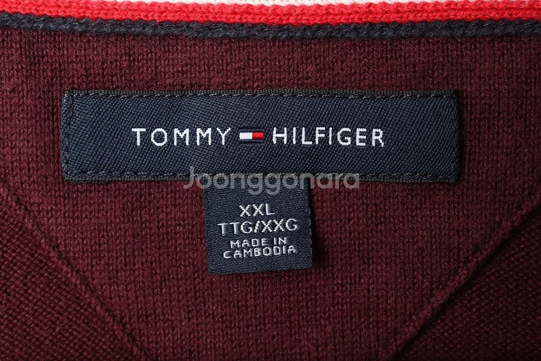 (2XL) 타미힐피거 긴팔티셔츠 이염 빅사이즈 로고--5
