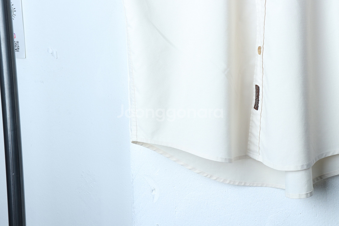(M) 빈폴 반팔셔츠 남방 작은오염 로고 베이지--3
