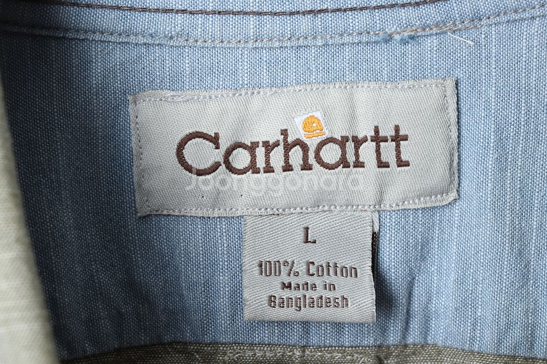 (L-XL) 칼하트 셔츠 남방 로고 카키 아메카지--4
