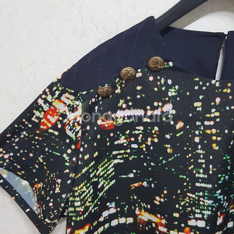 가격인하> 나이스크랍 박시한 야경 롱 반팔탑--1