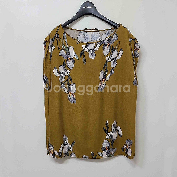 ZARA 멋스러운 동양화 프린팅 민소매탑--0
