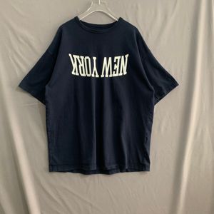 100 L 듀테로 뉴욕 프린팅 오버핏 반팔티
