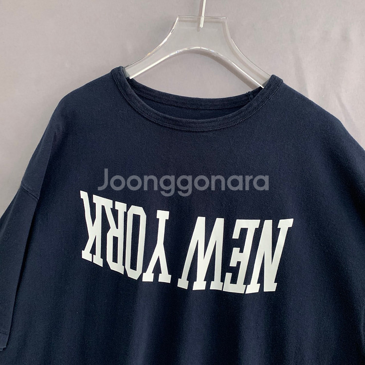 100 L 듀테로 뉴욕 프린팅 오버핏 반팔티--2
