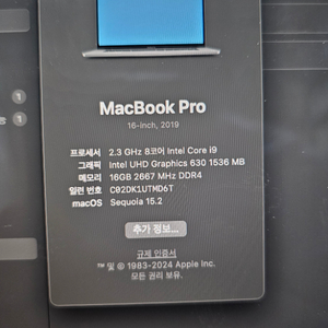 19년식 맥북프로 1 TB