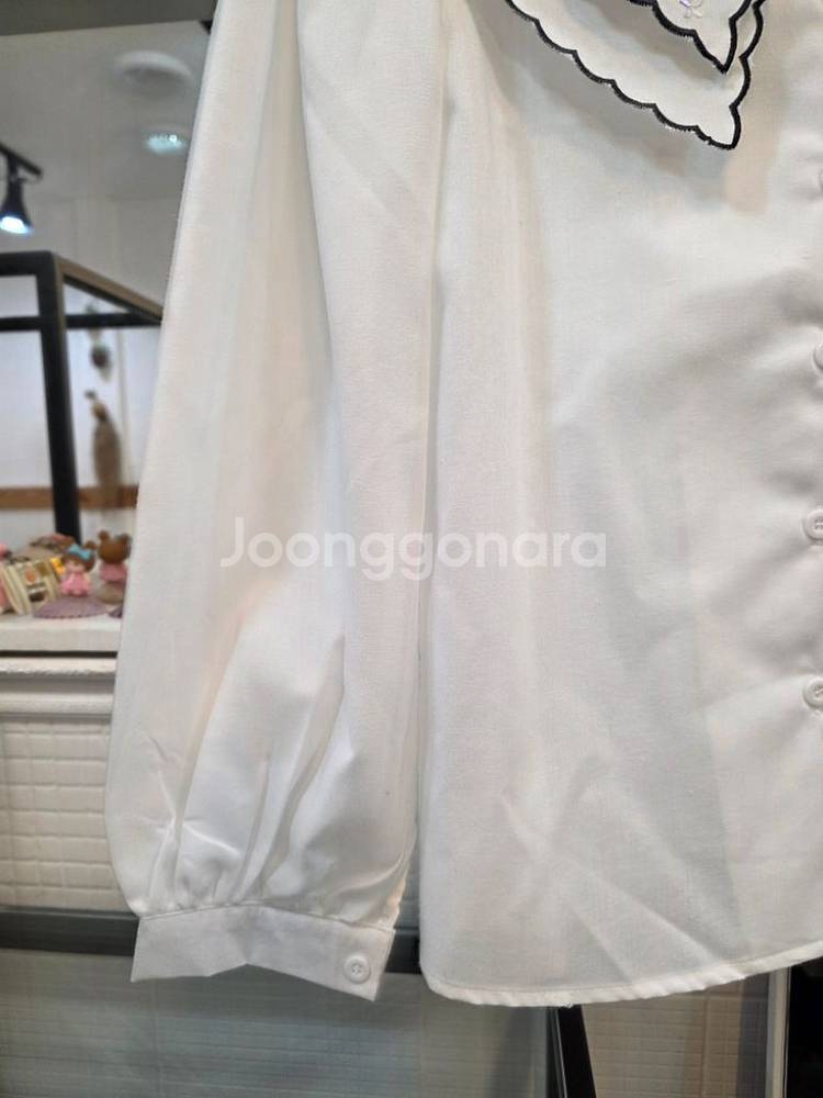 세일 자수 이중카라남방 블라우스--9