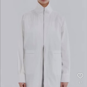 트리밍버드 집업 셔츠 화이트
