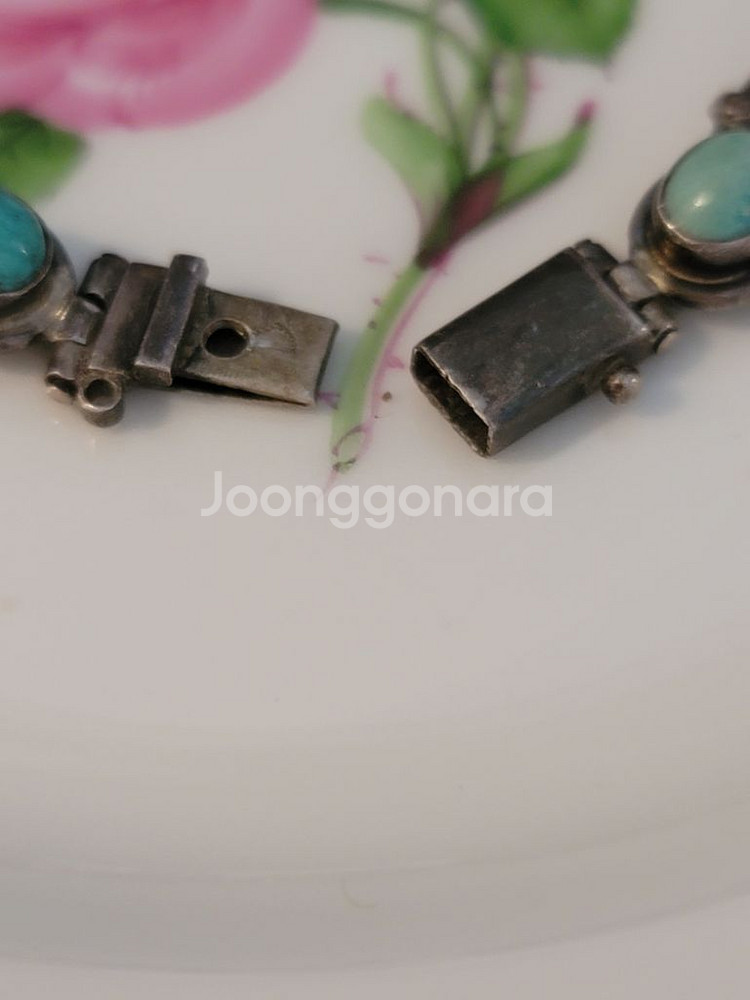 오래된 빈티지 터키석 은팔찌.실버--1