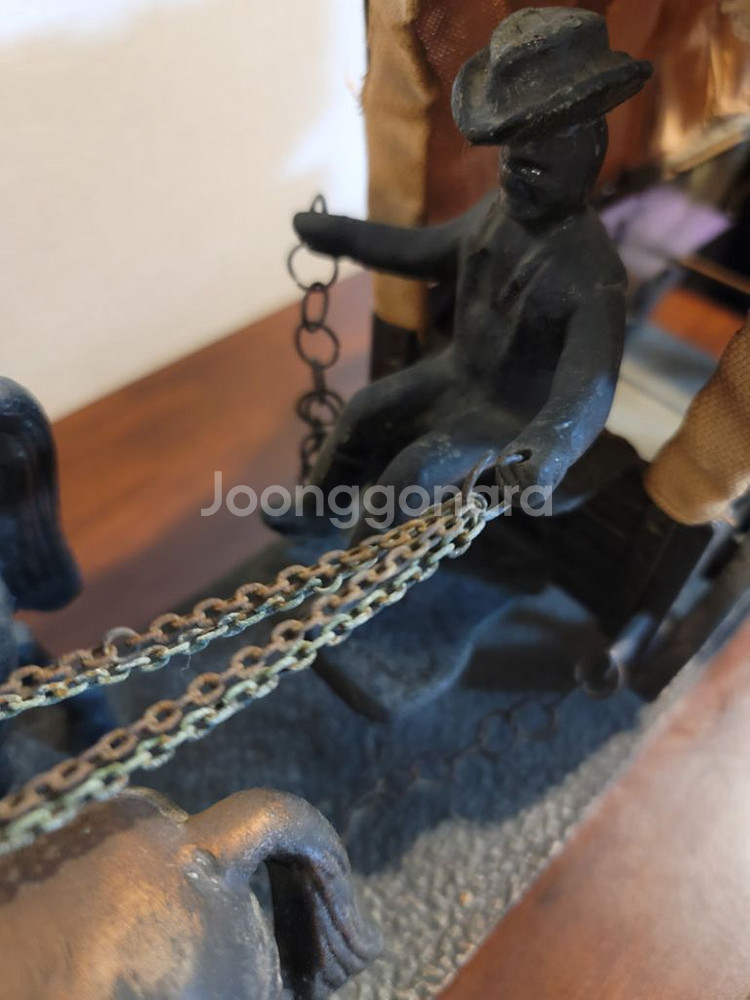 택포) 골동품.황동 마차.동 말.빈티지마차--2