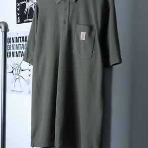 (L-2XL) 칼하트 반팔 카라 티셔츠 그린 아메카지
