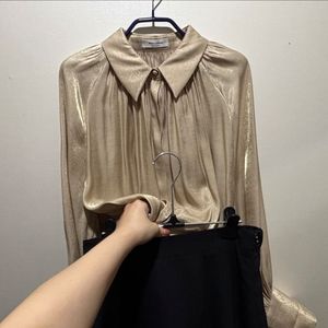 파슨스W 실크 블라우스