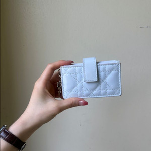 디올 카드지갑 하늘색 아코디언