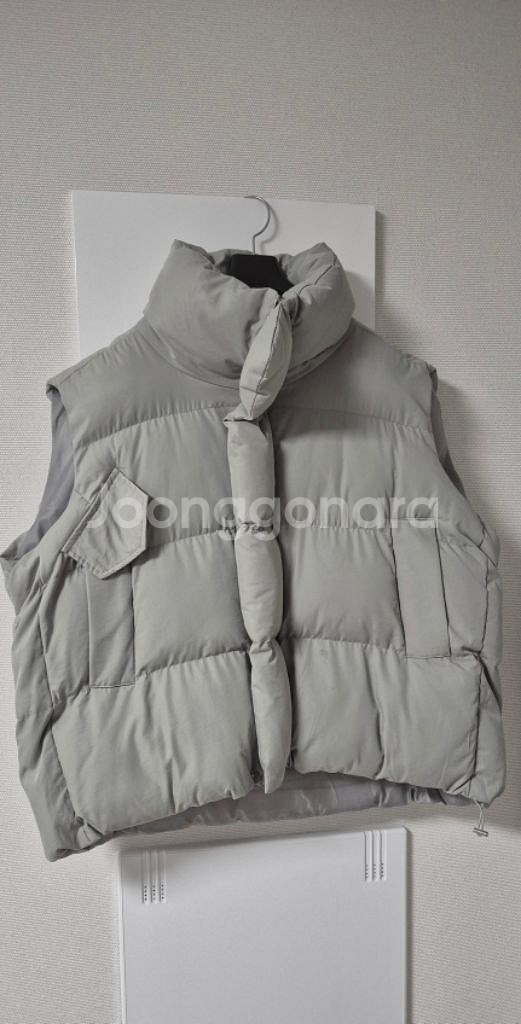 오버핏 항공점퍼 청자켓 패딩조끼--7
