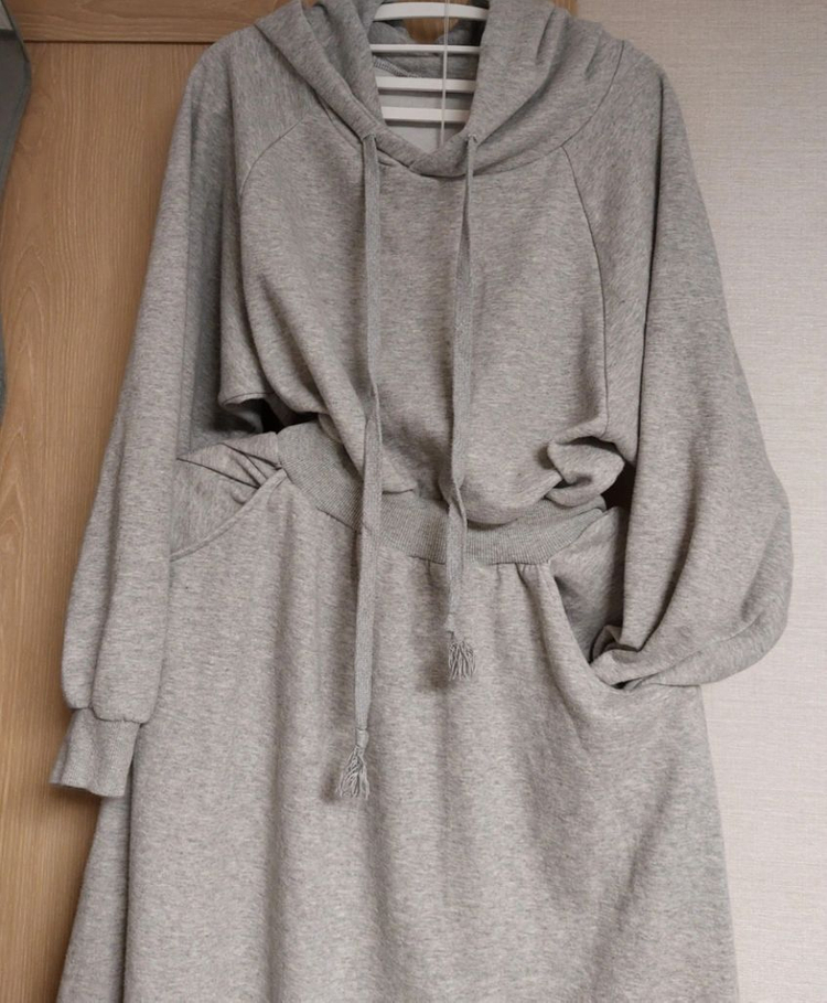 후드 원피스 (gray) 사이즈 44--1