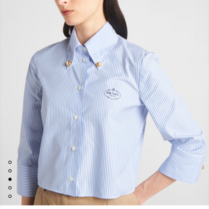 프라다 여자 자수 스트라이프셔츠 L