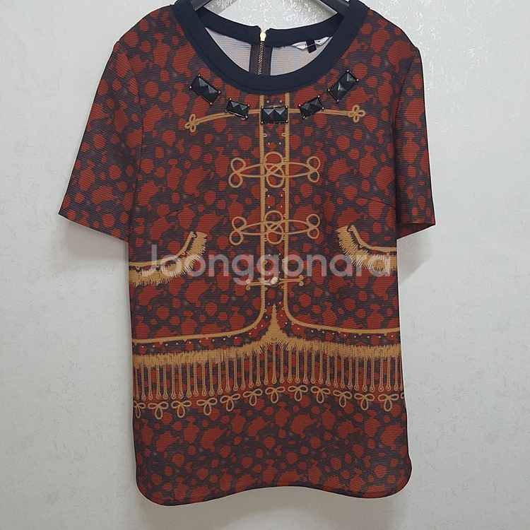 티렌 패턴 반팔탑--1