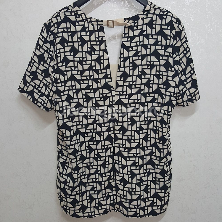 ZARA 자라 고급진 모자이크 패턴 반팔탑--3