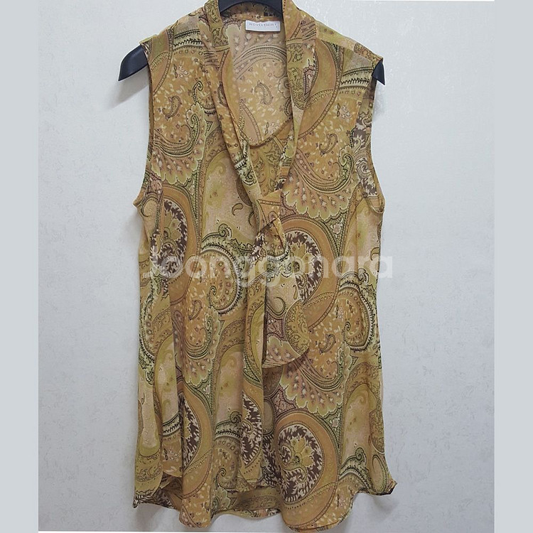 가격인하> NOVIASHIRT 페이즐리 민소매 블라우스--0