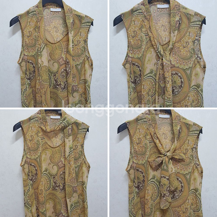 가격인하> NOVIASHIRT 페이즐리 민소매 블라우스--2