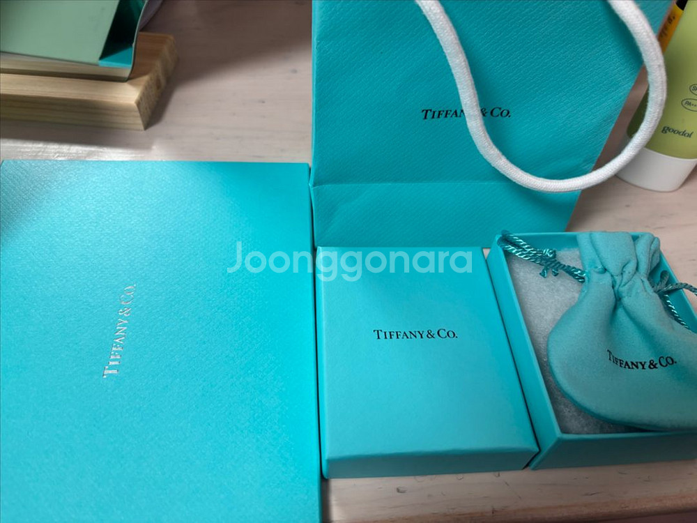 티파니 블루 더블 하트 펜던트 실버 다이아몬드 S--1