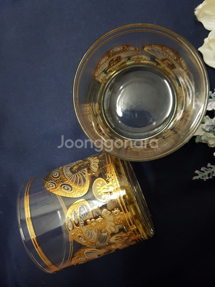 22kGold Culver Ltd 미국산 언더락 유리컵--6