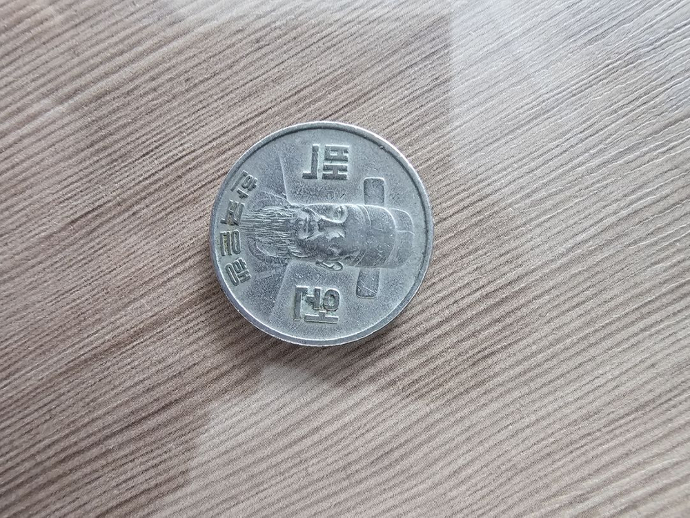 1977년 100원 동전 이미지