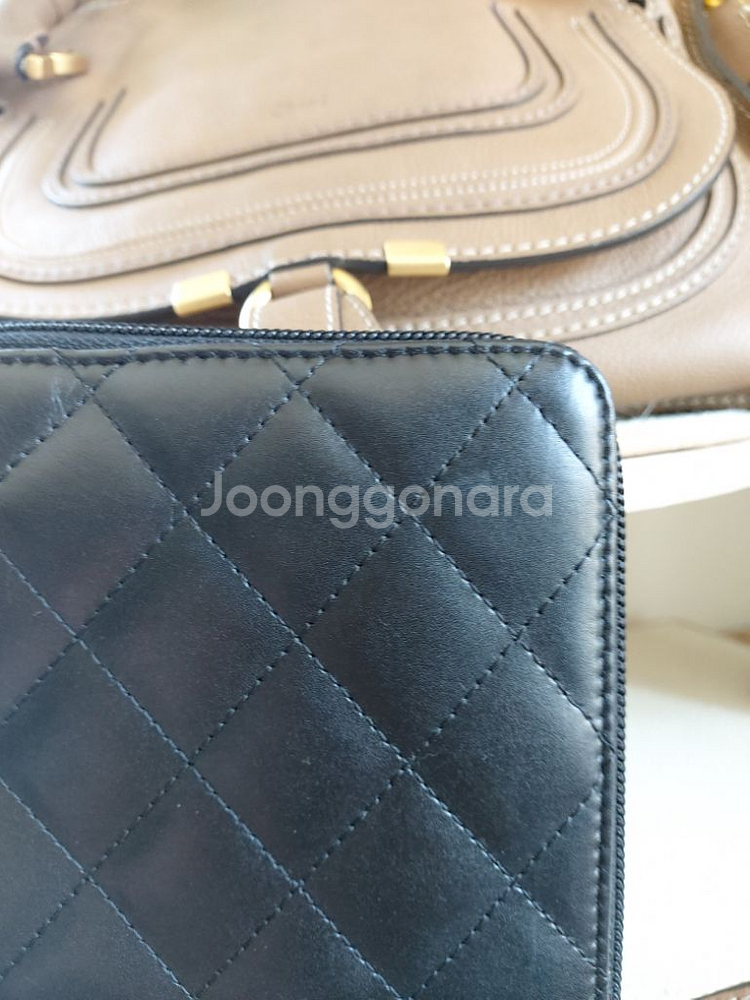 샤넬 정품 깜봉 지퍼라운드 장지갑 가방--5