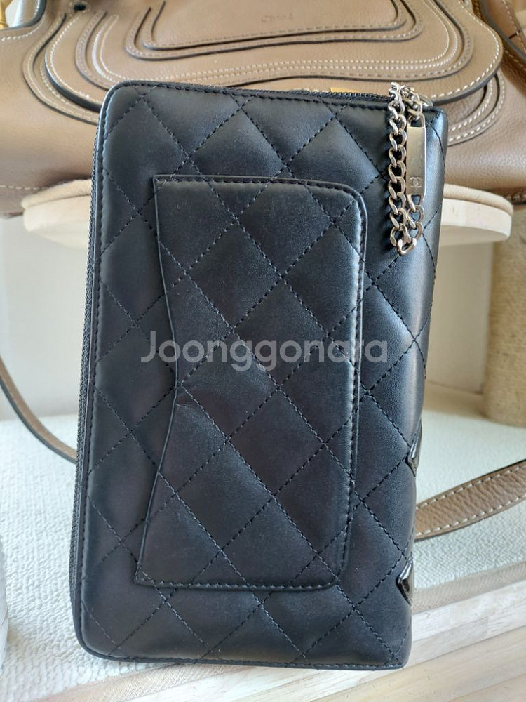 샤넬 정품 깜봉 지퍼라운드 장지갑 가방--2