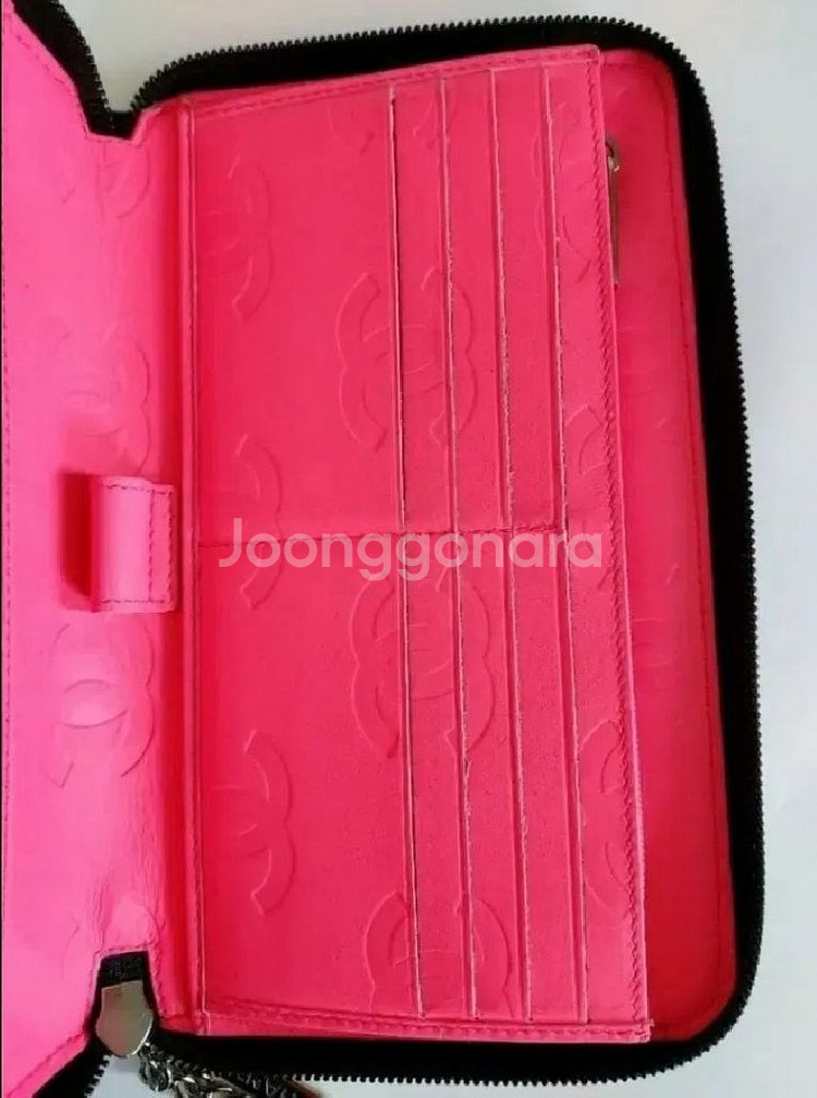 샤넬 정품 깜봉 지퍼라운드 장지갑 가방--6