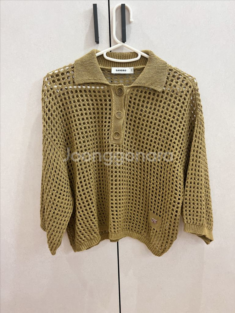 산드로 니트 반팔 폴로 셔츠--0