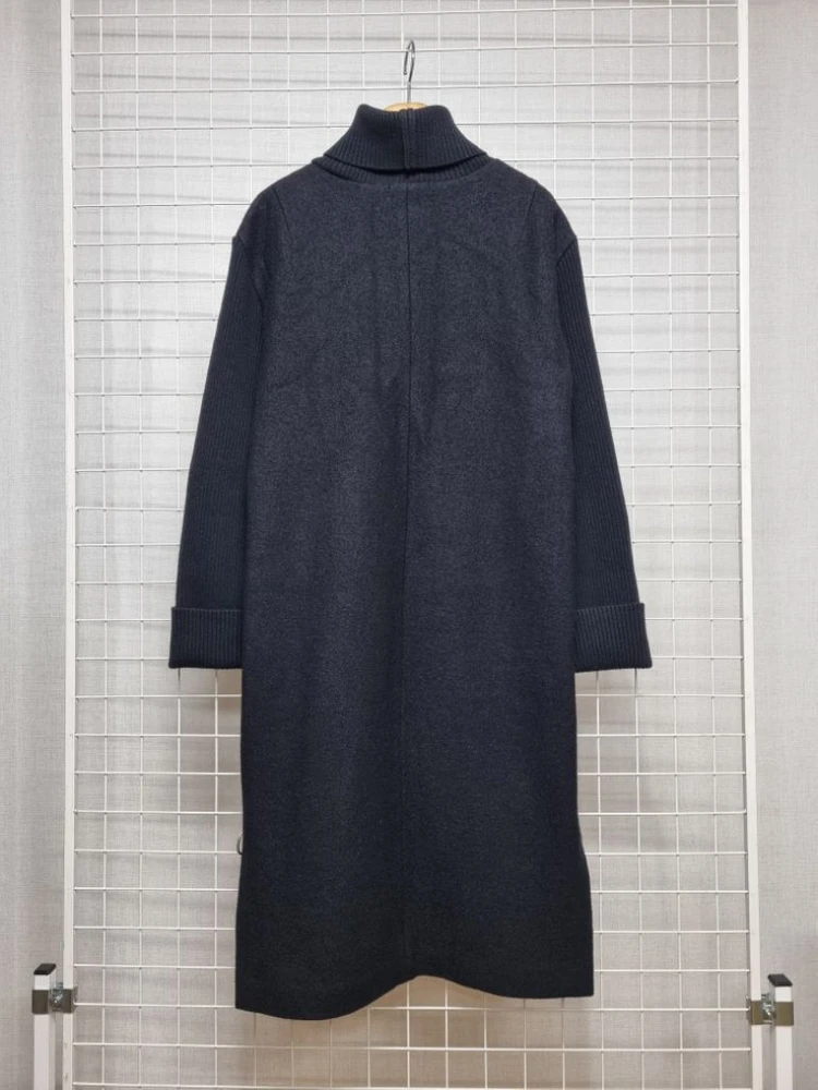 시스템 모직 원피스 (블랙) 이미지