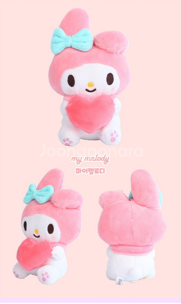 산리오 캐릭터즈 하트 봉제인형 25cm 마이멜로디--1