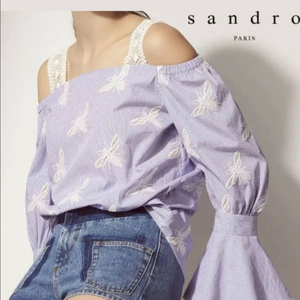 산드로 스트라이프 블라우스