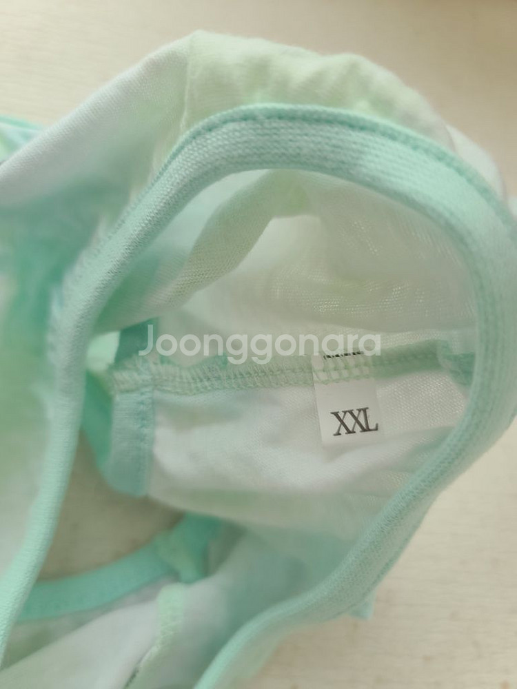 강아지옷)여름 크롭티셔츠 크롭탑 나시 민트 XL 2XL--2