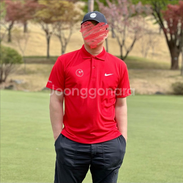 말본X나이키 골프 콜라보 드라이핏 카라넥 반팔 티셔츠--5