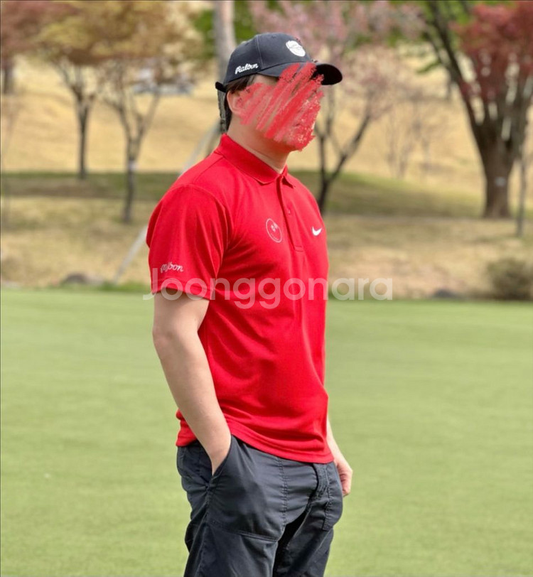 말본X나이키 골프 콜라보 드라이핏 카라넥 반팔 티셔츠--6