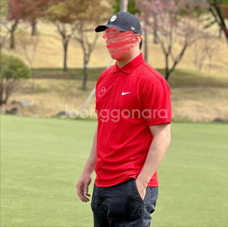 말본X나이키 골프 콜라보 드라이핏 카라넥 반팔 티셔츠--7
