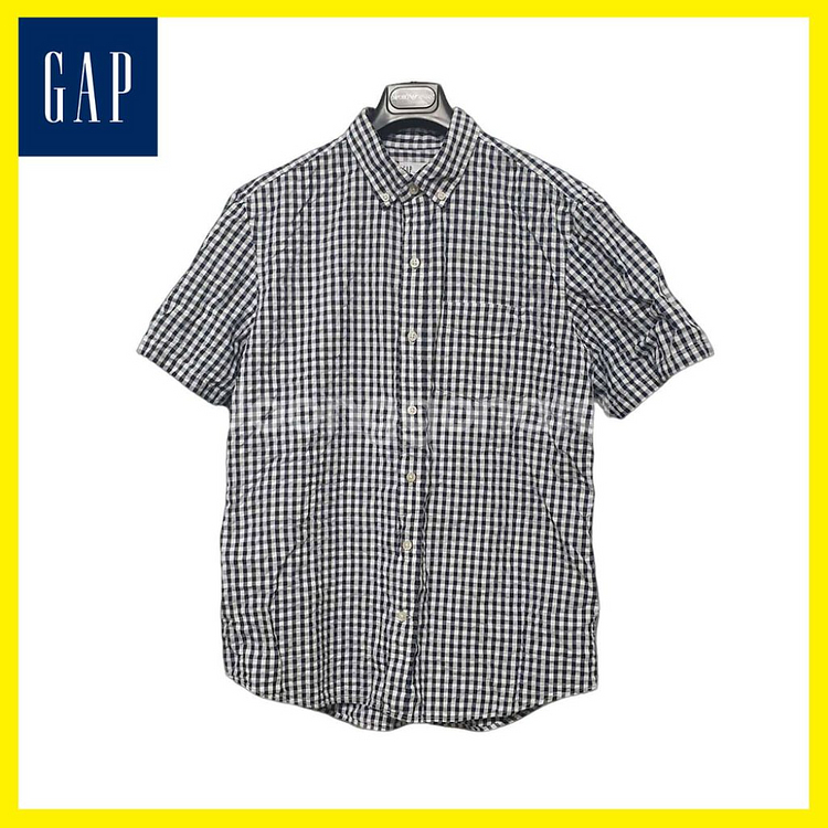 갭 GAP 체크 반팔 셔츠 남방 스탠다드핏 L 미착용--0