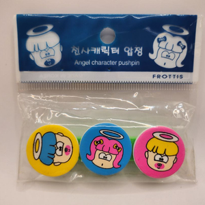 [고전문구] 천사캐릭터 압정 세트
