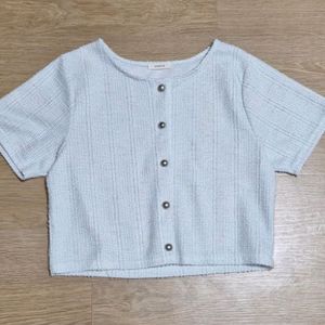 연하늘색 트위드 숏자켓 M