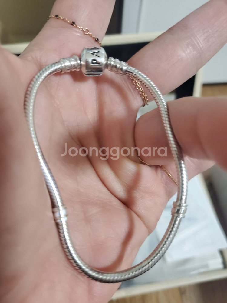 판도라 정품 단종 레어템 14k올 콤비참팔찌ㅡ17센티--8