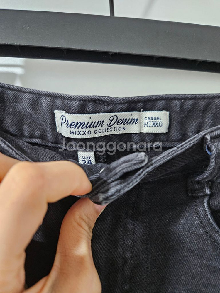 미쏘 S 스판 데님 블랙진--3